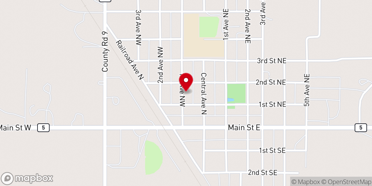 Map showing location of Mohall United Methodist Church