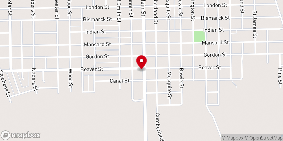 Map showing location of East Side Baptist Church