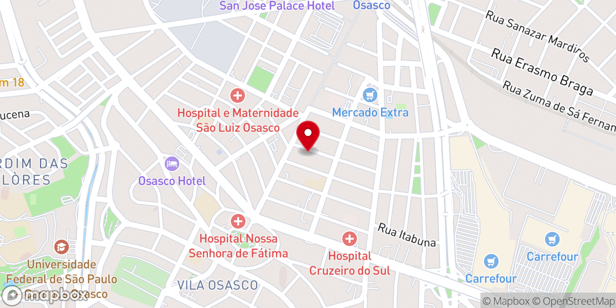 Map showing location of Igreja Universal do Reino de Deus Minas Bogasian