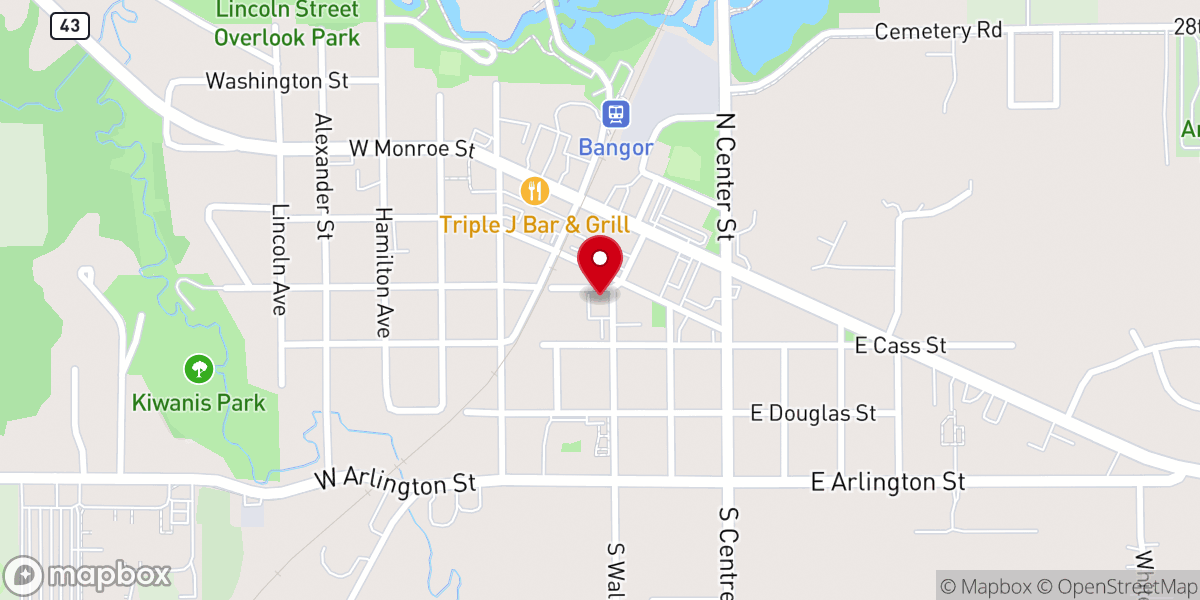 Map showing location of Church of Christ