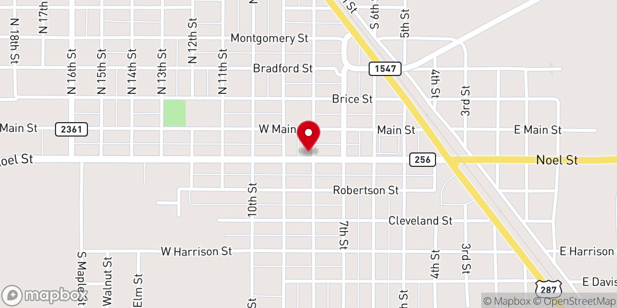 Map showing location of First Baptist Church Memphis, Texas Inc.