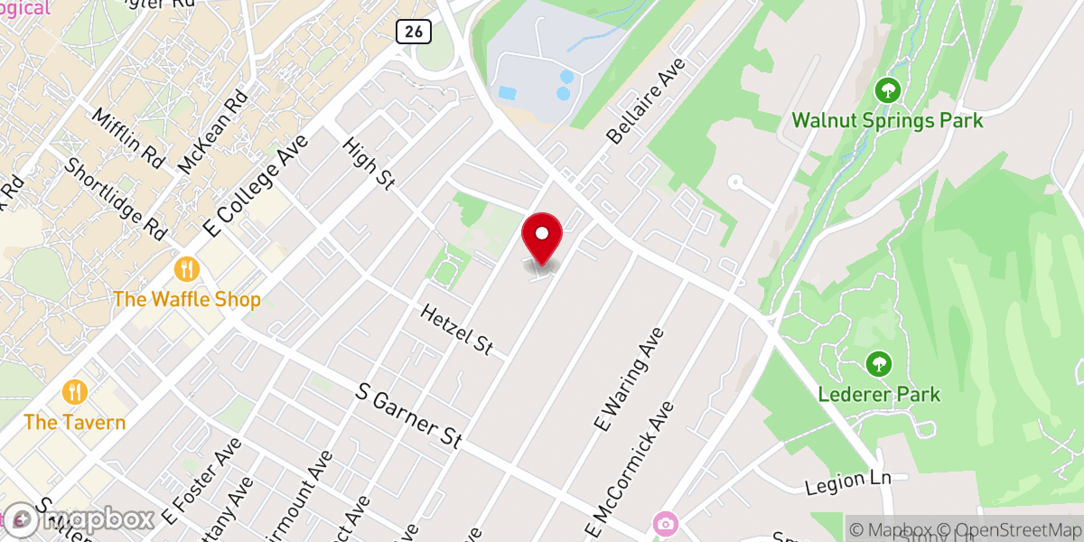 Map showing location of First Church of Christ, Scientist