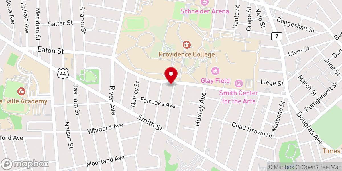 Map showing location of St Pius V Catholic Church