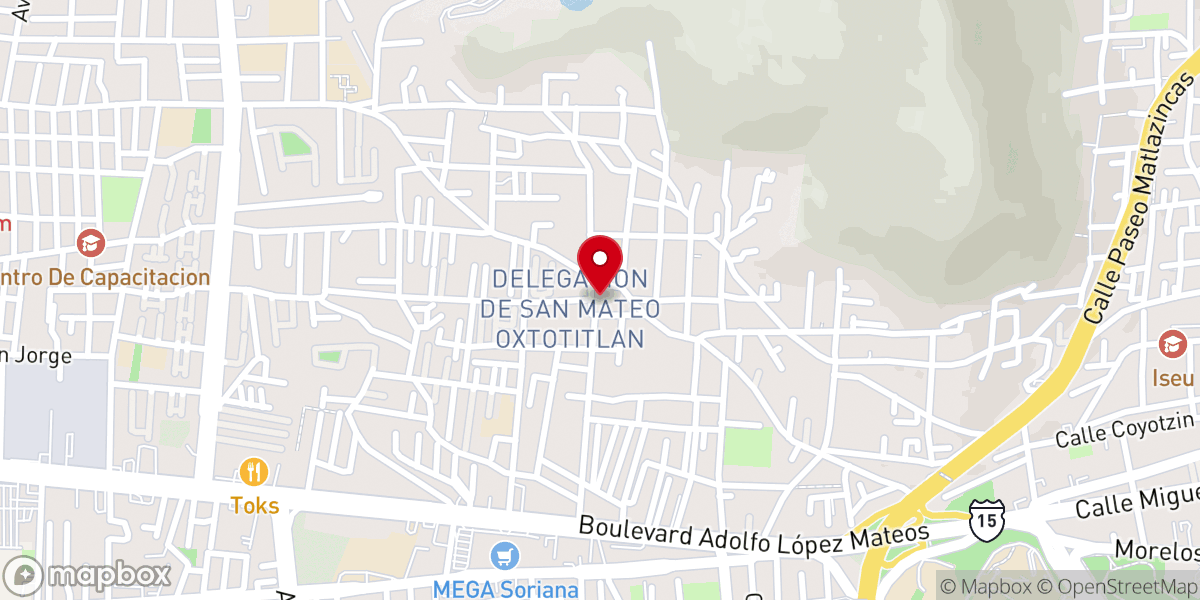 Map showing location of Iglesia de San Mateo Oxtotitlan