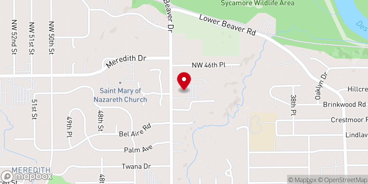 Map showing location of New Hope United Methodist Church