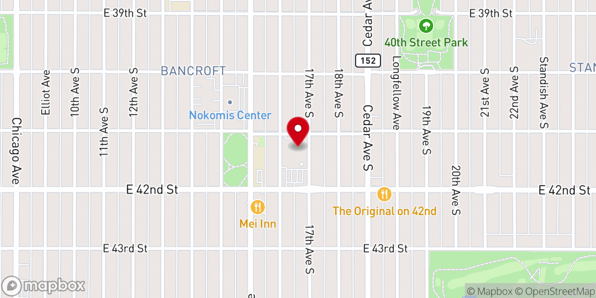 Map showing location of Bethel Lutheran