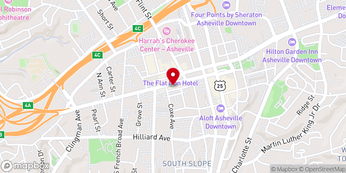 Map showing location of Capital Club of Asheville