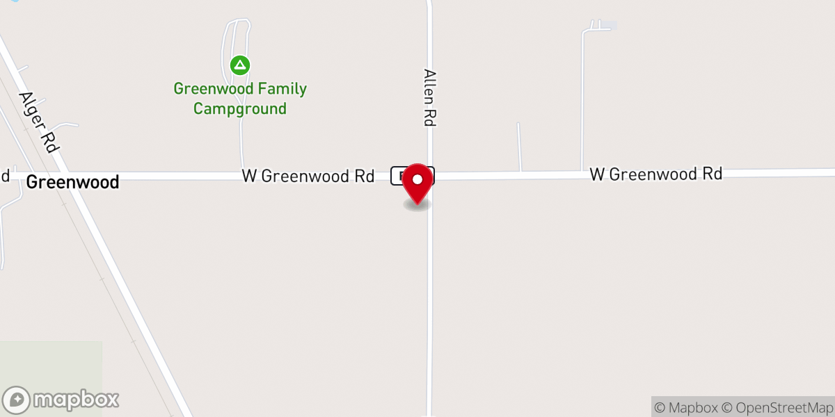 Map showing location of West Branch AWM Church