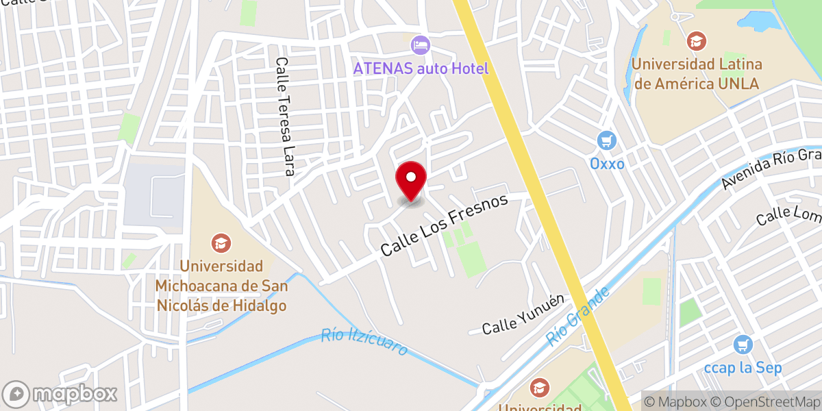 Map showing location of Iglesia Bautista de la Gracia Morelia