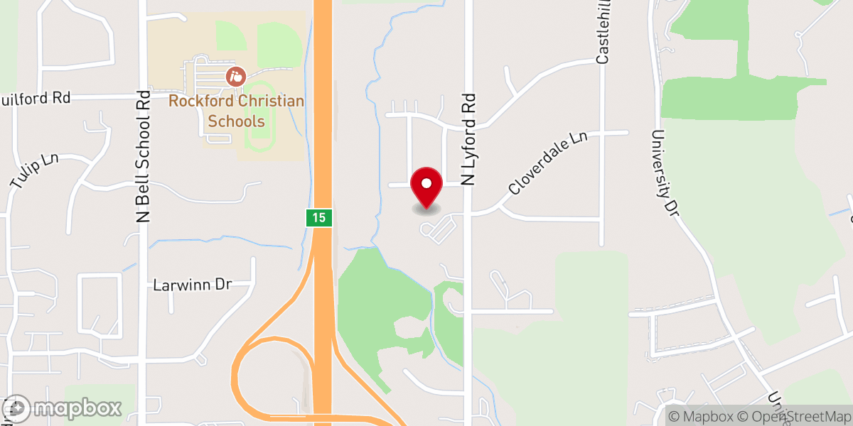 Map showing location of New Life Evangelical Lutheran Church