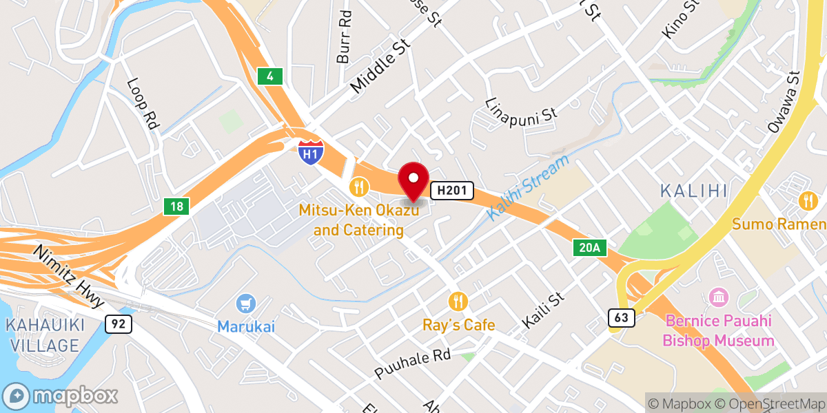 Map showing location of Kalihi Union Church