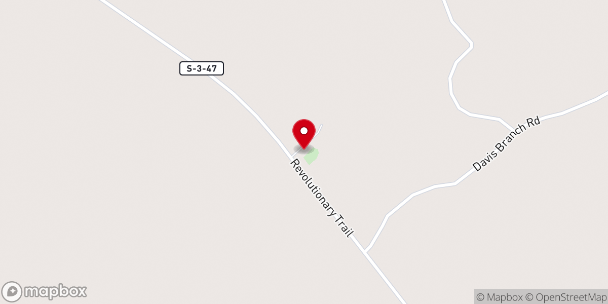 Map showing location of Doe Pond Church