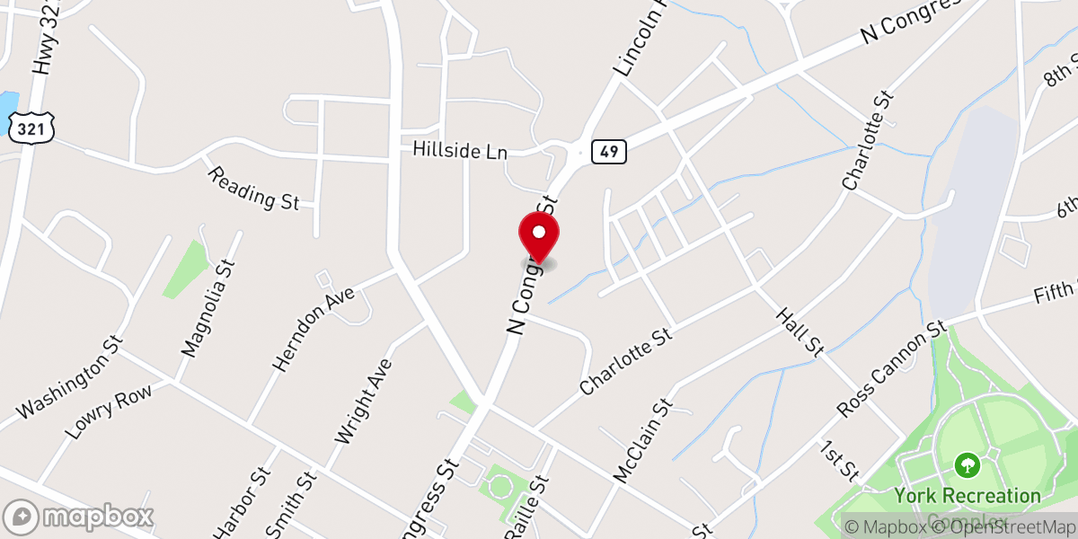 Map showing location of Church of the Nazarene