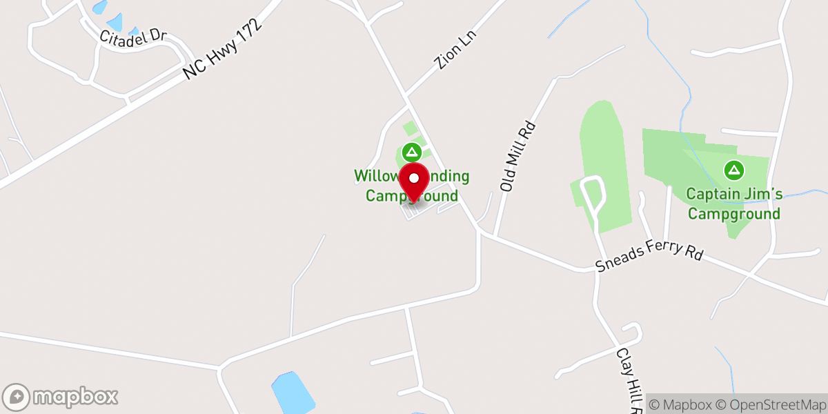 Map showing location of Salem Baptist Church
