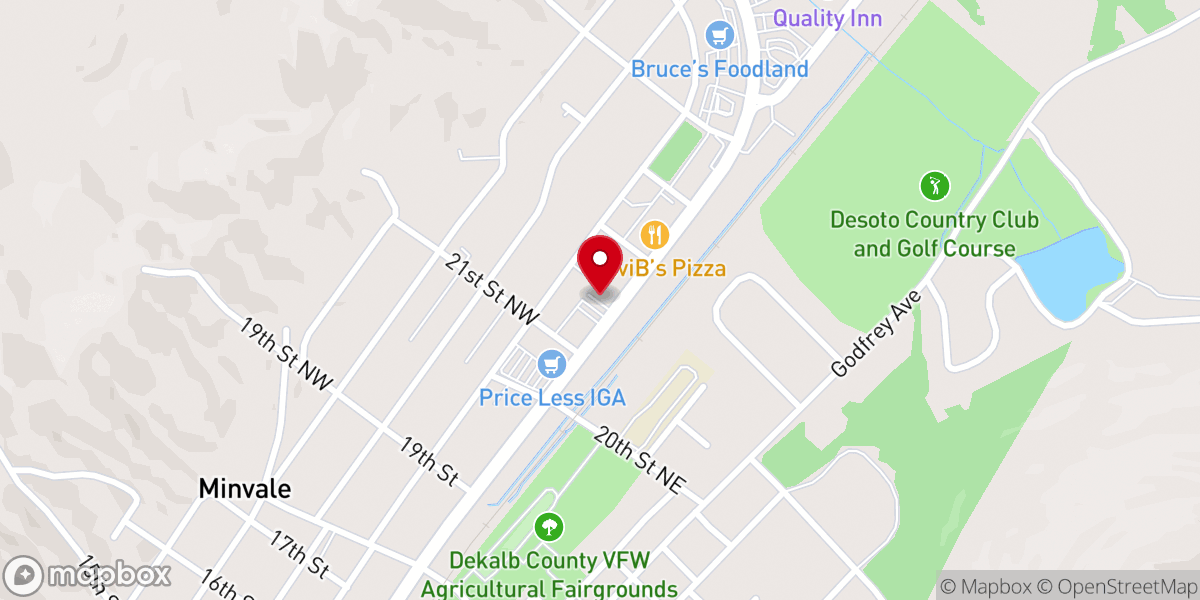 Map showing location of Porterville Baptist Church