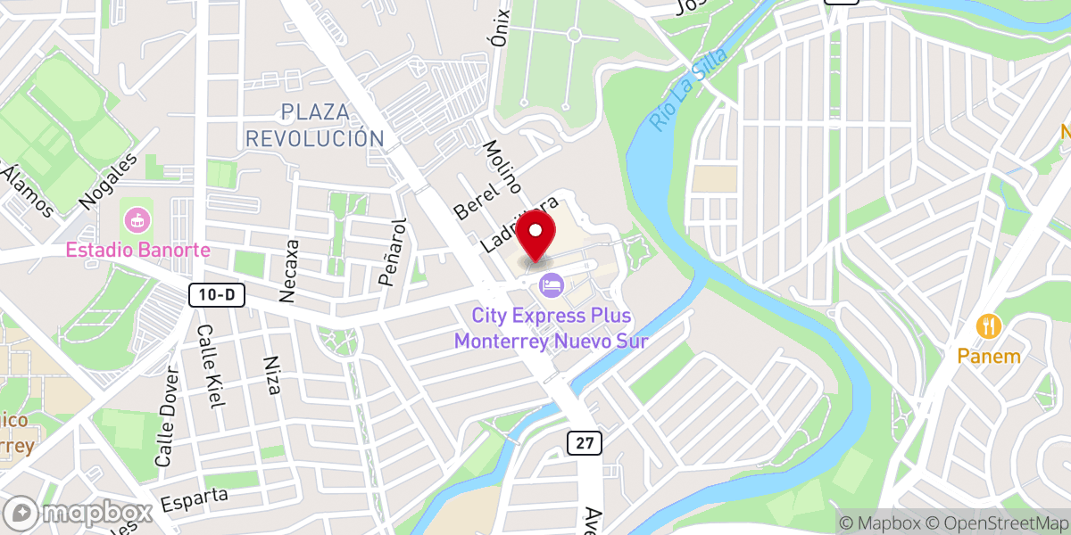 Map showing location of Iglesia Cristiana Internacional de Monterrey