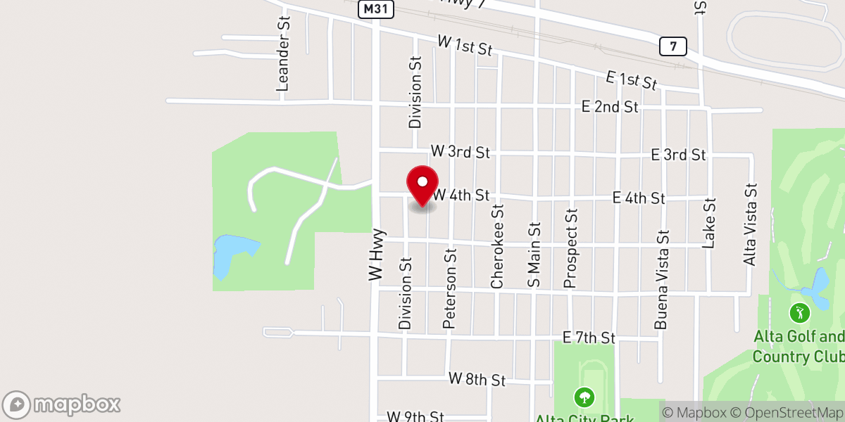 Map showing location of St Paul Lutheran Church