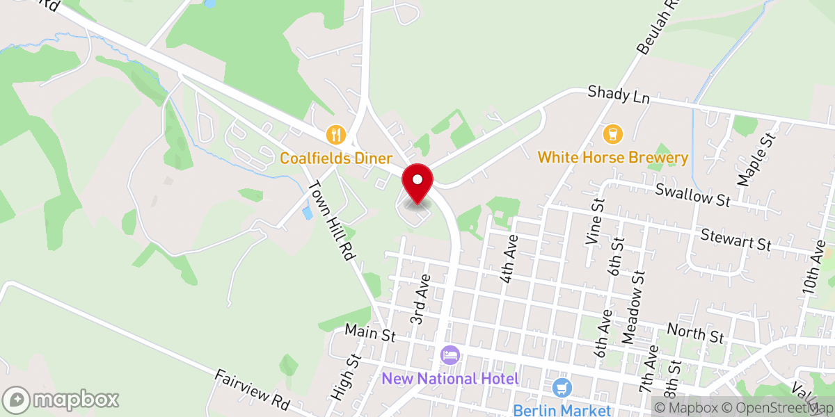 Map showing location of Berlin Alliance Church
