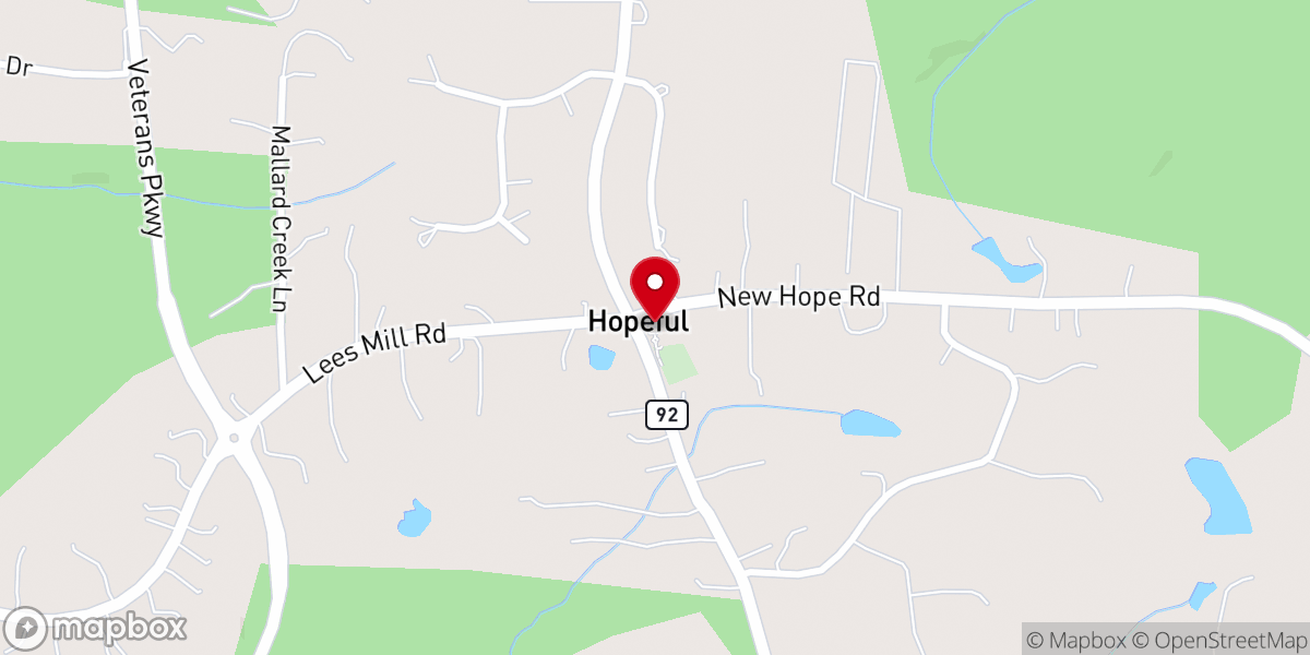 Map showing location of Hopeful Anglican Church