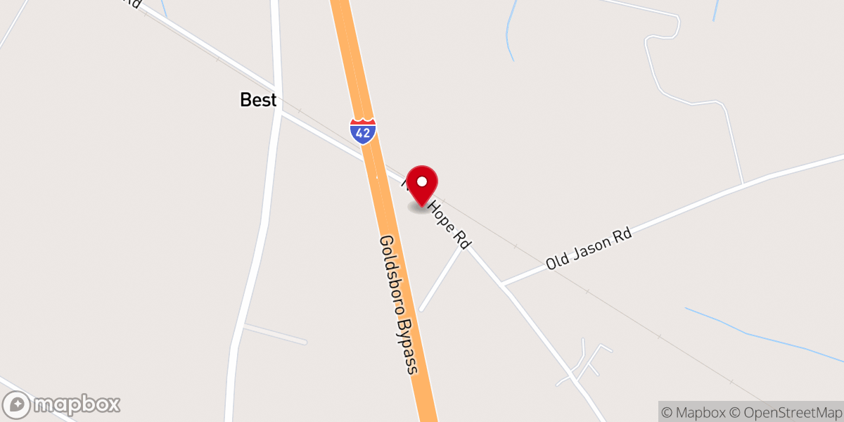 Map showing location of Shady Grove Missionary Baptist