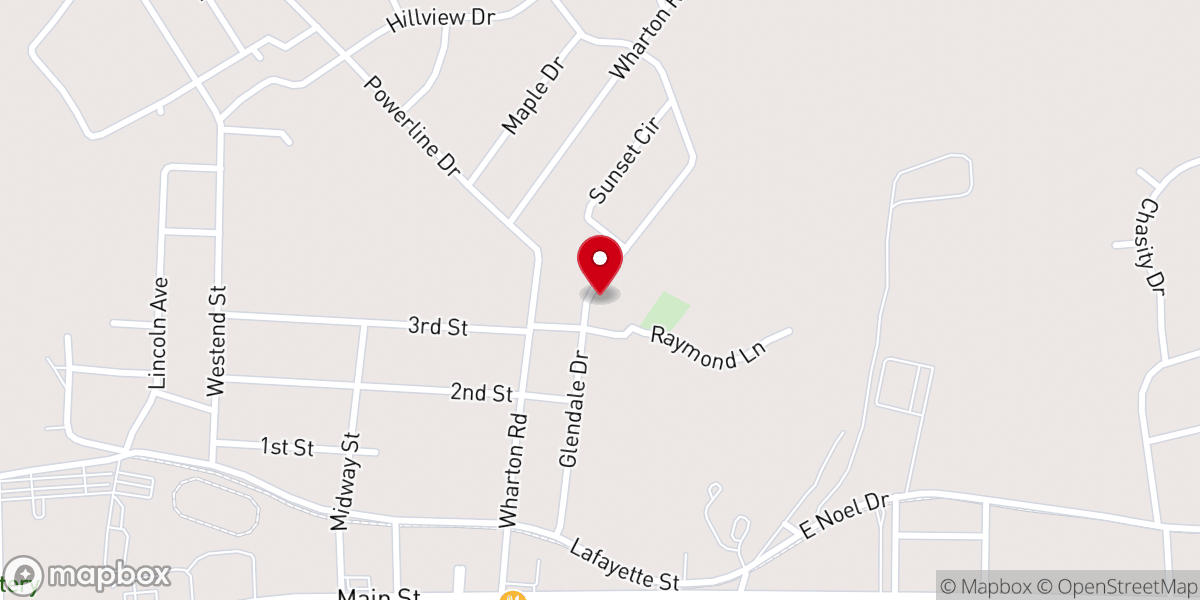 Map showing location of East Cadiz Baptist Parsonage