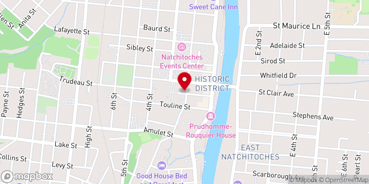 Map showing location of Natchitoches Historic Foundation
