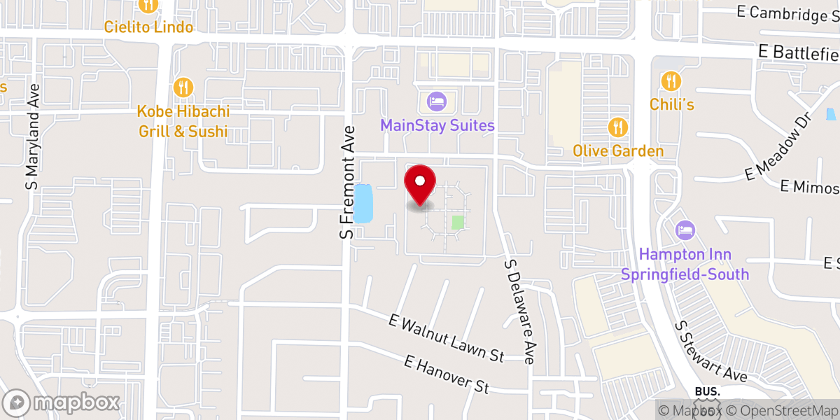 Map showing location of Covenant House Springfield