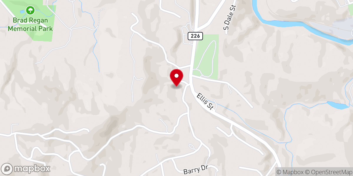 Map showing location of Spruce Pine Church of Christ