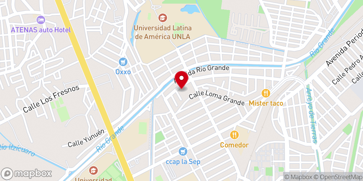 Map showing location of Parroquia de San Luis Gonzaga
