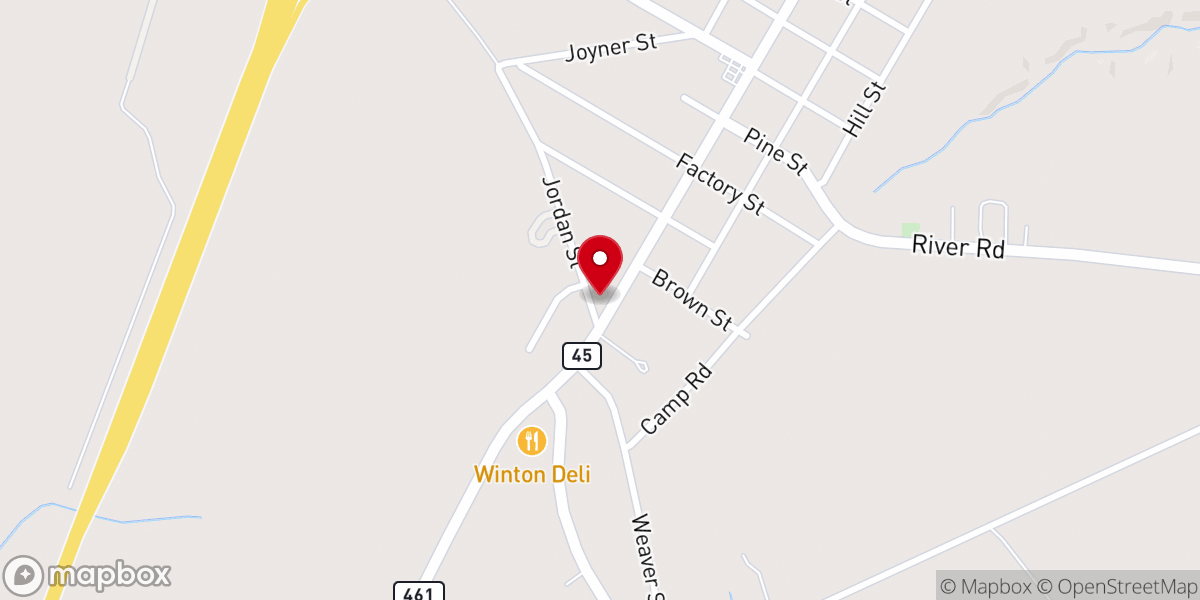 Map showing location of Hertford County Undertakers