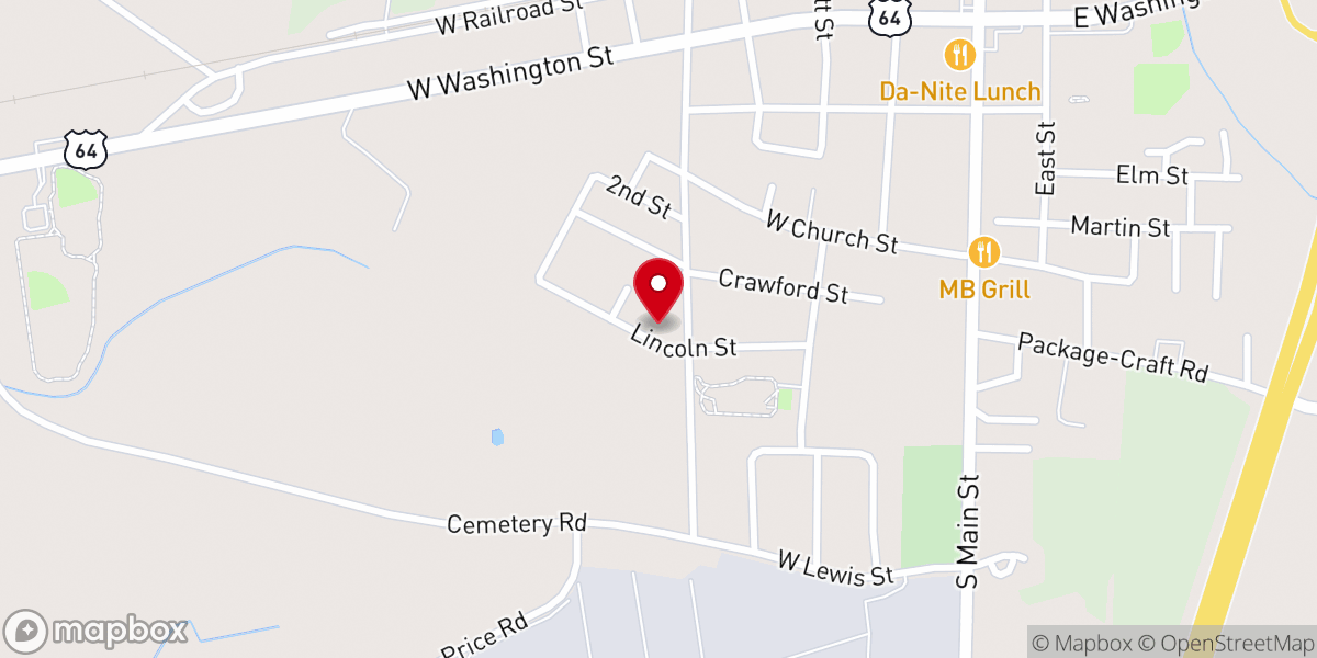 Map showing location of Bethel Chapel OFWB Church
