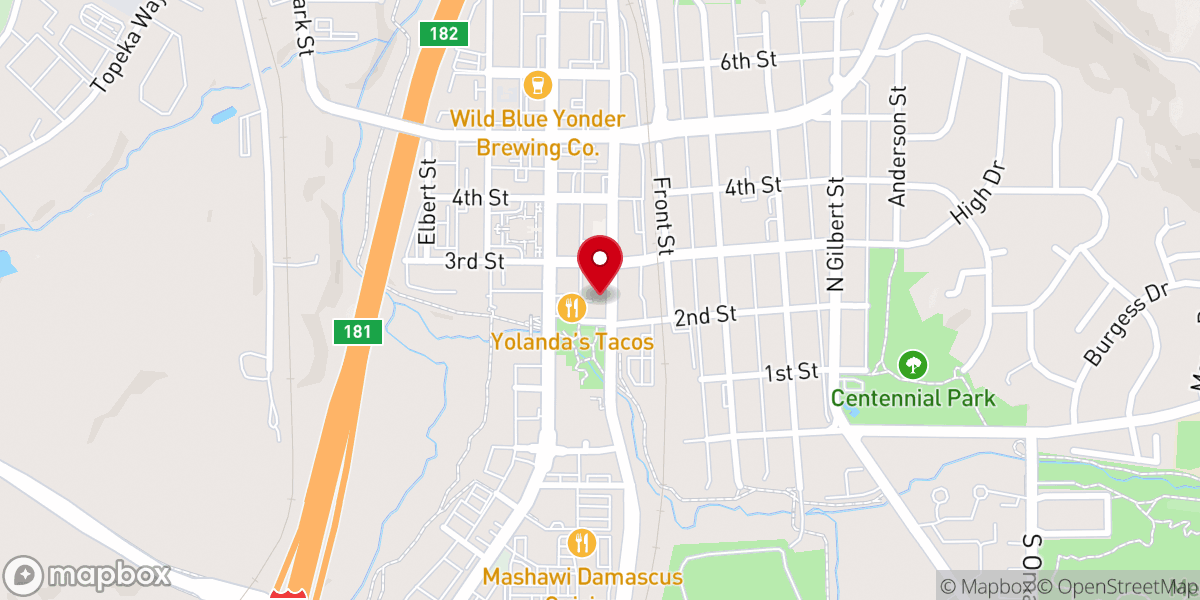Map showing location of Castle Rock COLLECTIVE