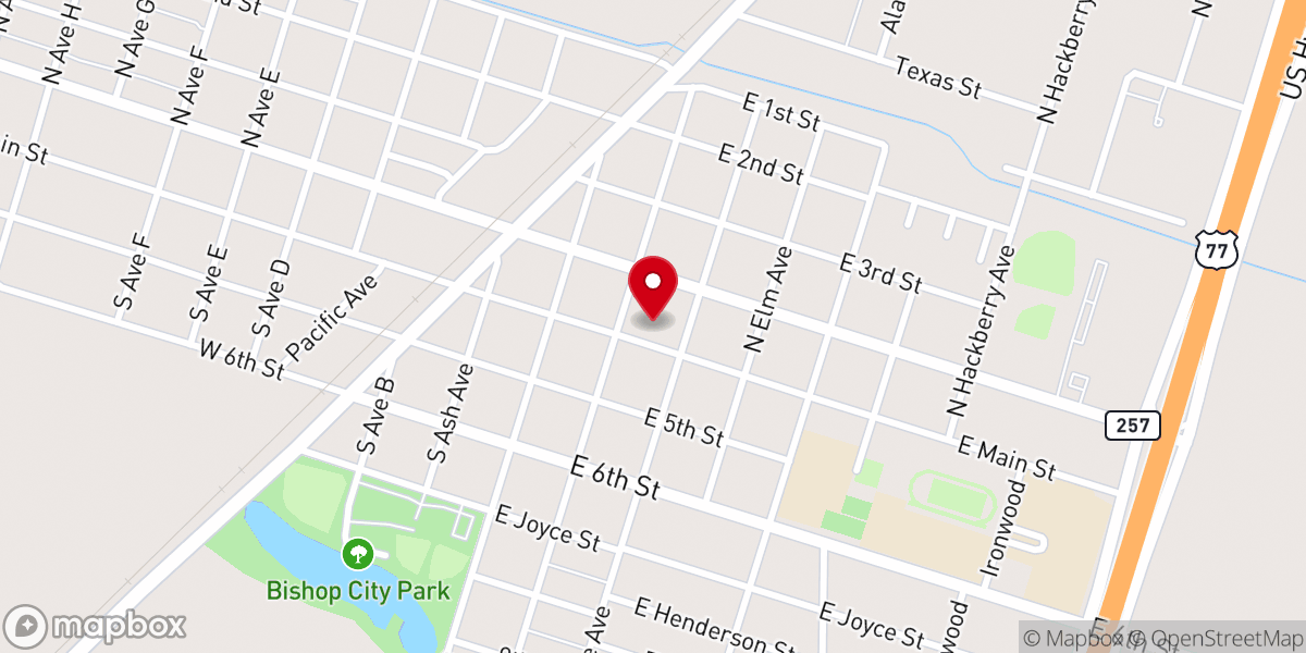 Map showing location of St John's Lutheran Church