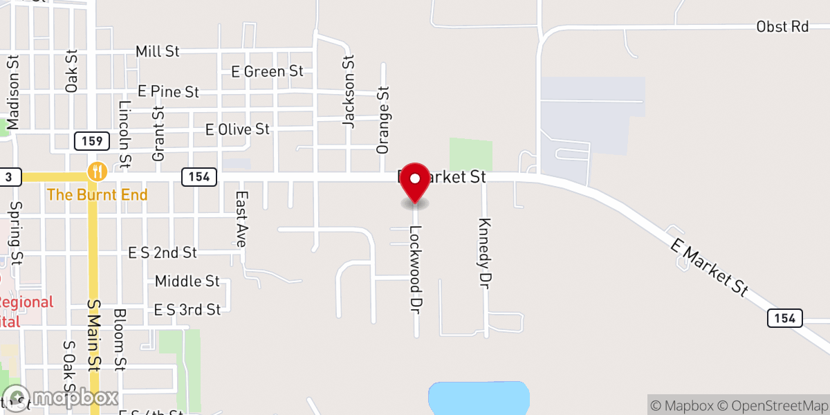 Map showing location of Red Bud Church of Christ