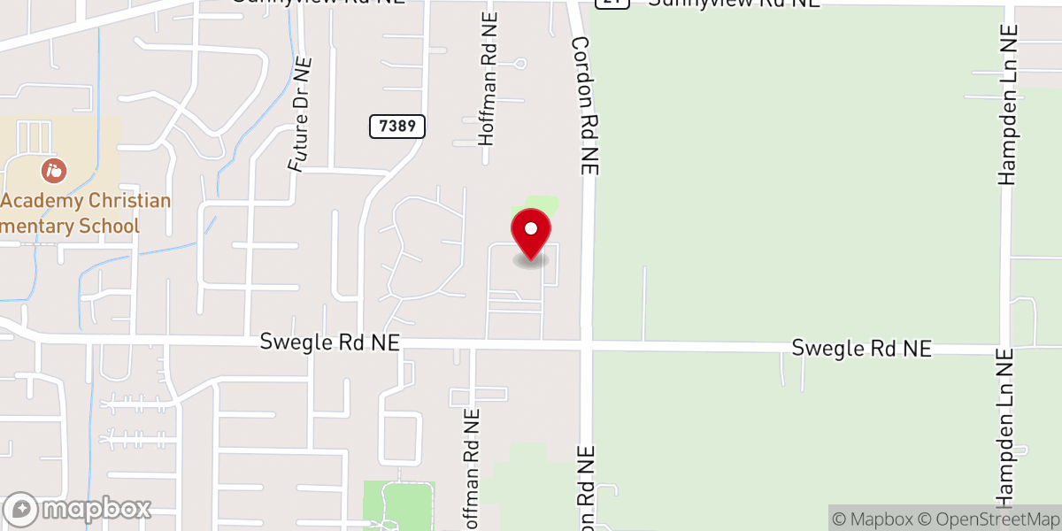 Map showing location of New Hope Foursquare Church