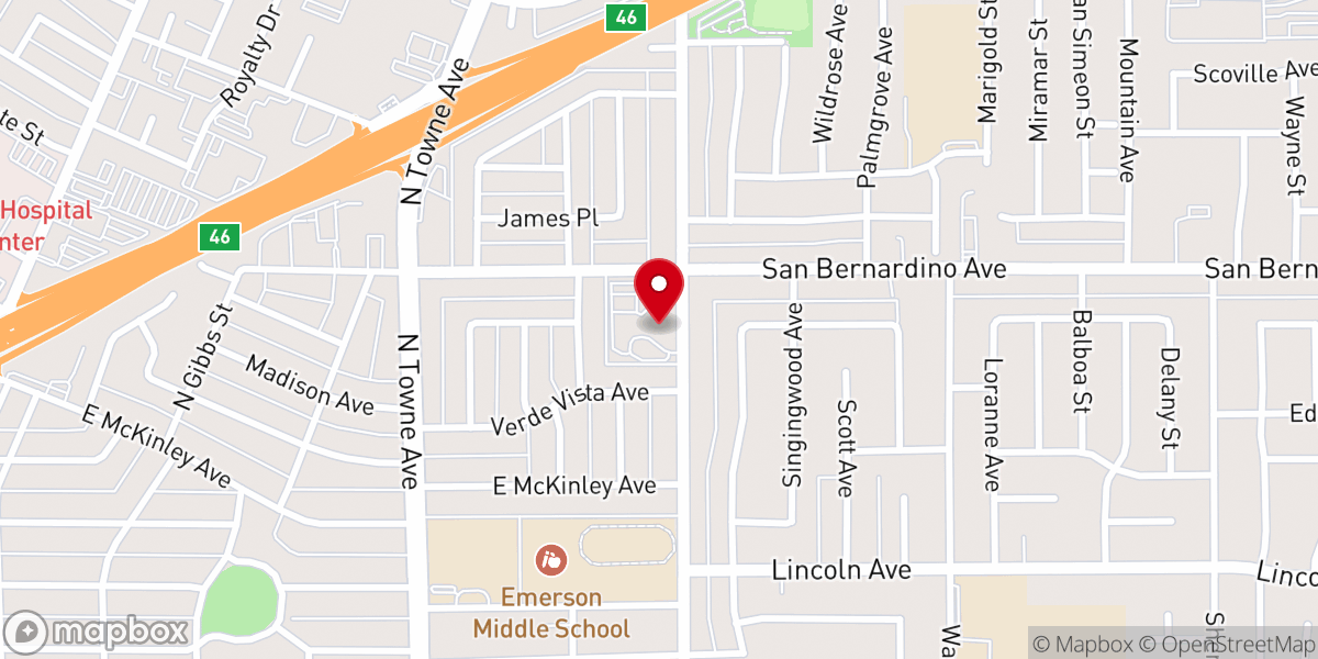 Map showing location of Calvary Chapel Pomona Gardens