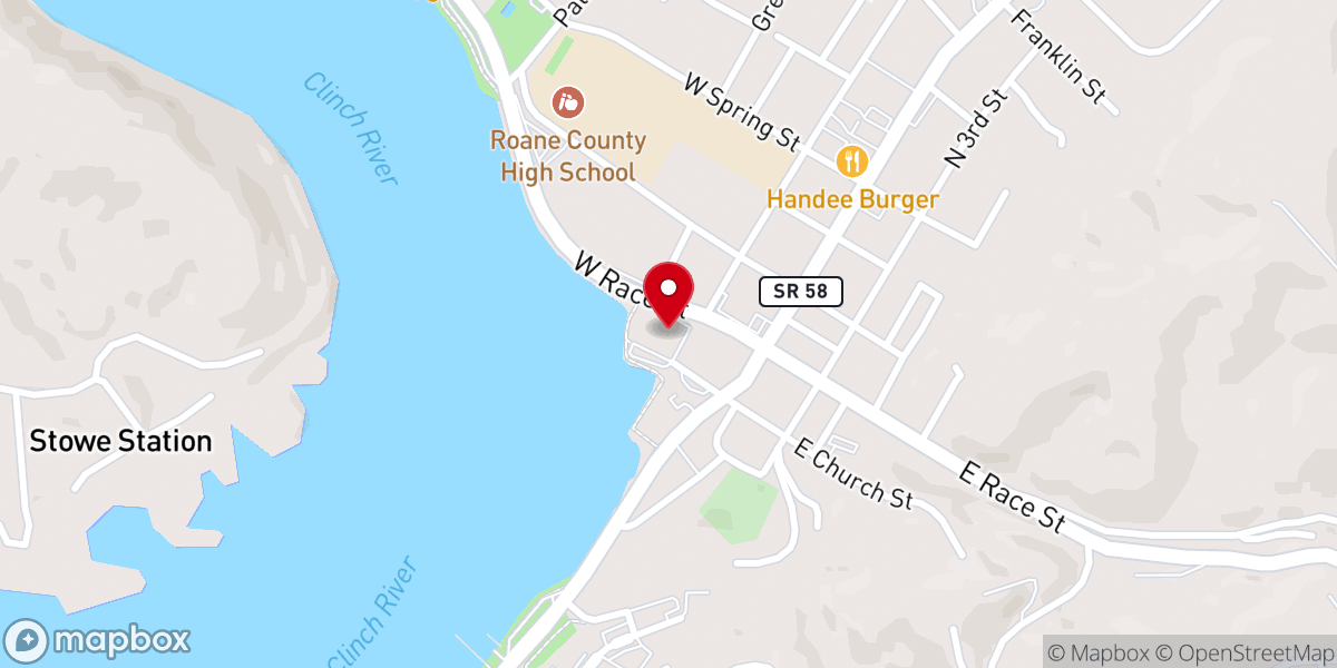 Map showing location of Kingston United Methodist Church Tennessee