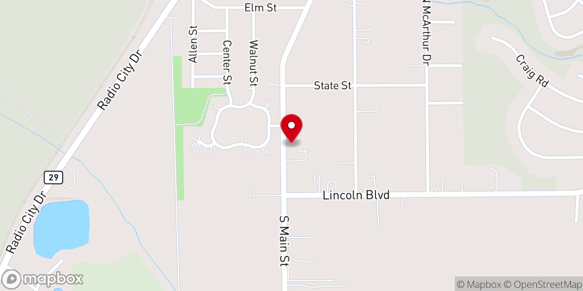 Map showing location of North Pekin Church-Nazarene
