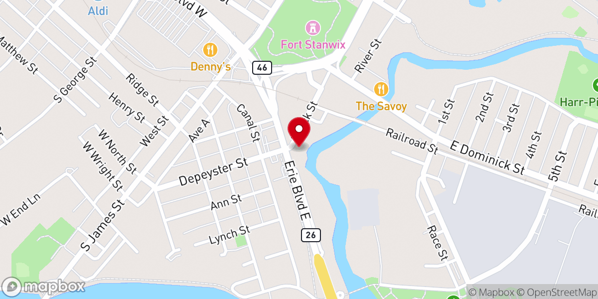 Map showing location of Mount Calvary Baptist Church