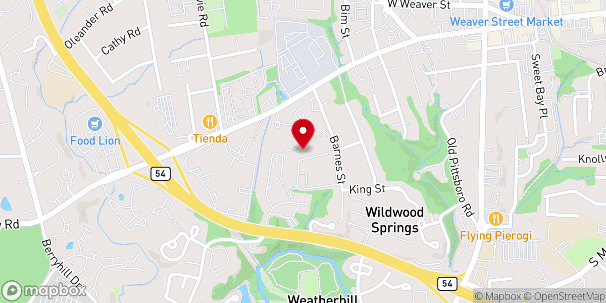 Map showing location of University Lake Apartments