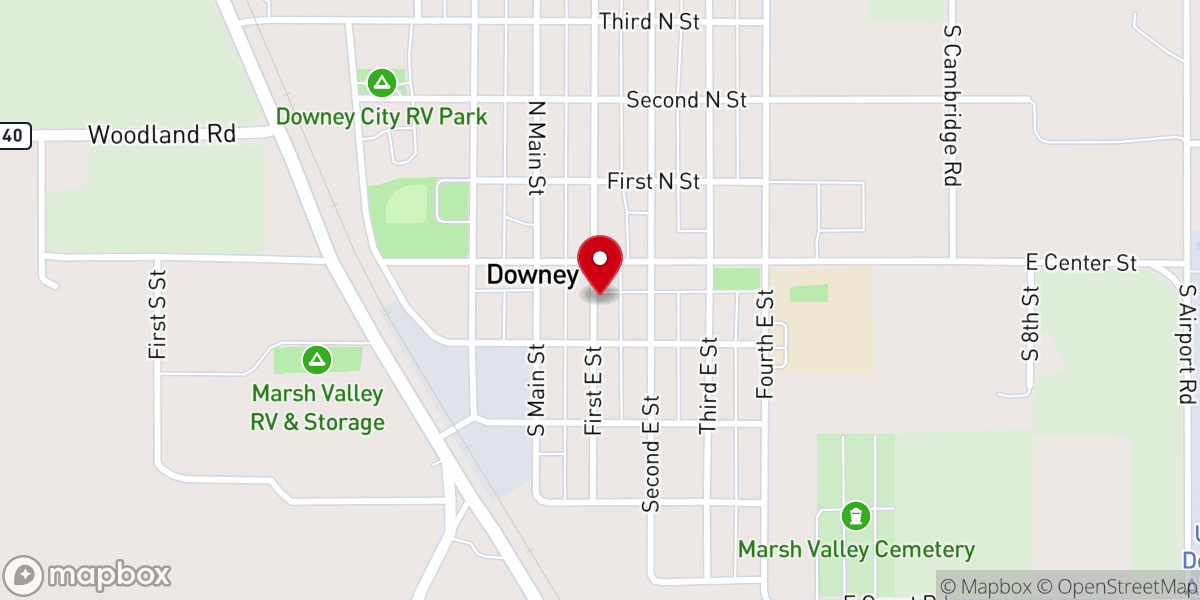 Map showing location of Marsh Valley Bible Church
