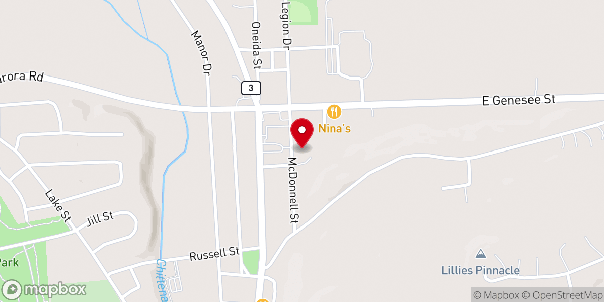 Map showing location of Evangel Assembly of God