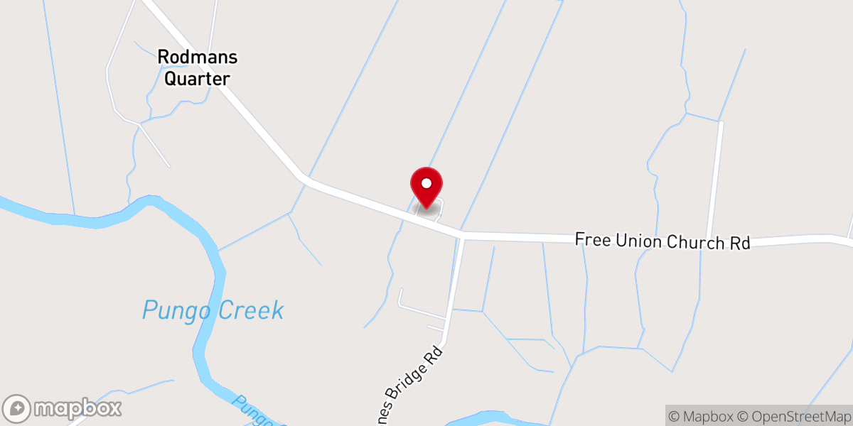 Map showing location of Free Union Free Will Baptist Church