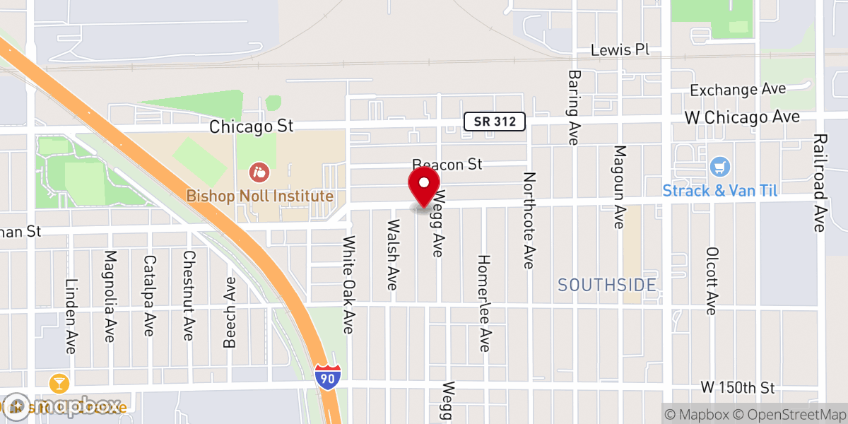 Map showing location of First Assembly of God