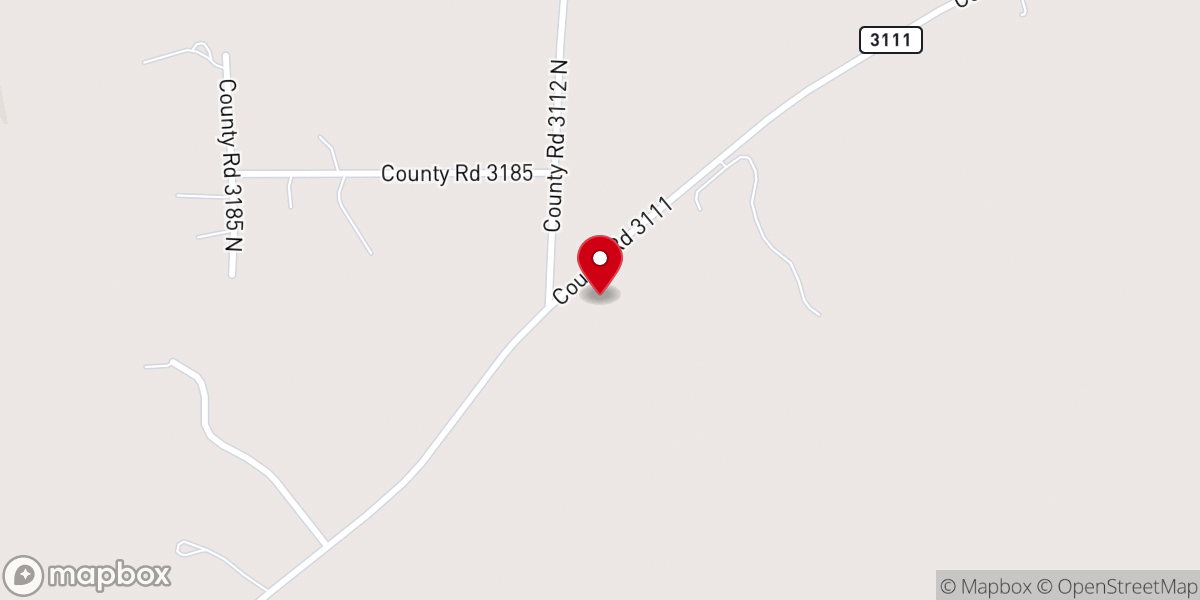 Map showing location of County Line Church