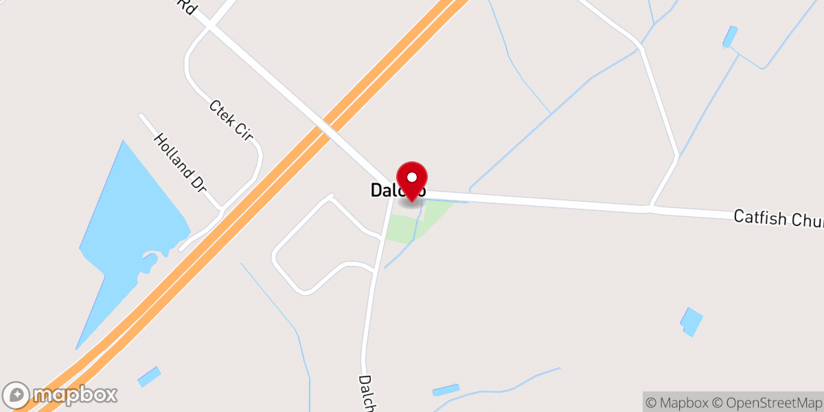 Map showing location of Catfish Creek Baptist Church