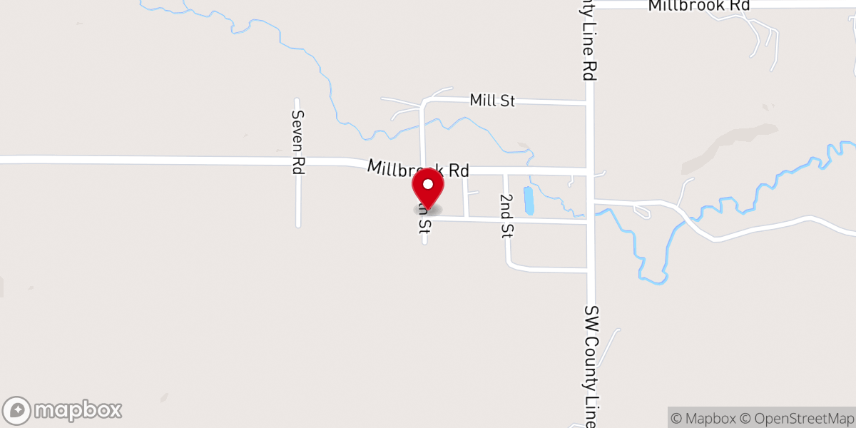 Map showing location of Historic Millbrook Church