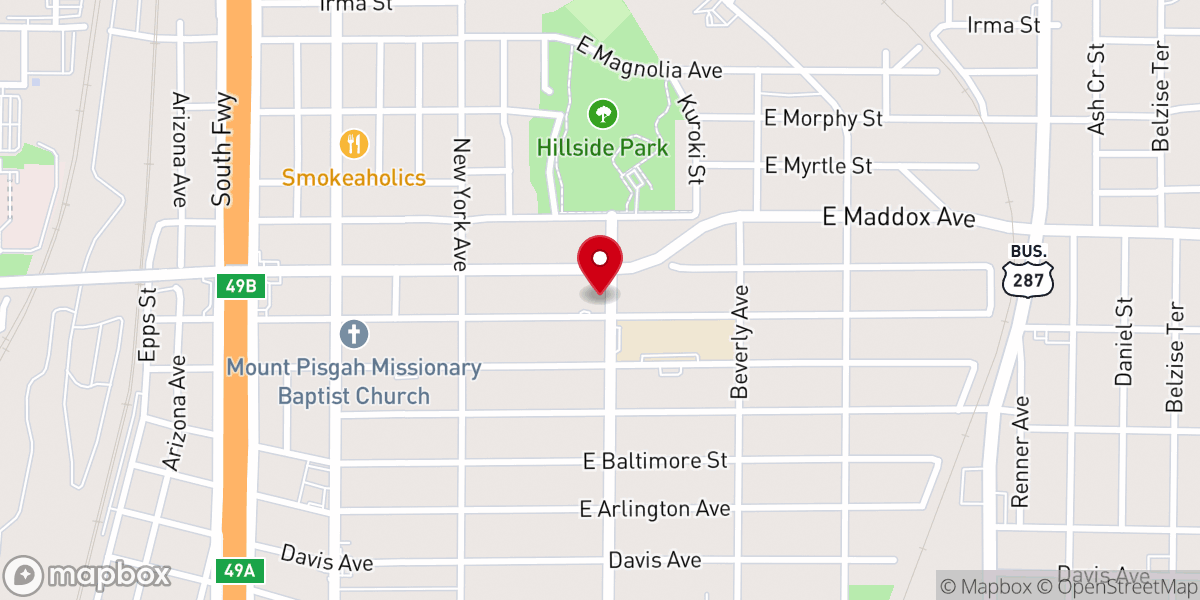 Map showing location of First Samaria Baptist Church