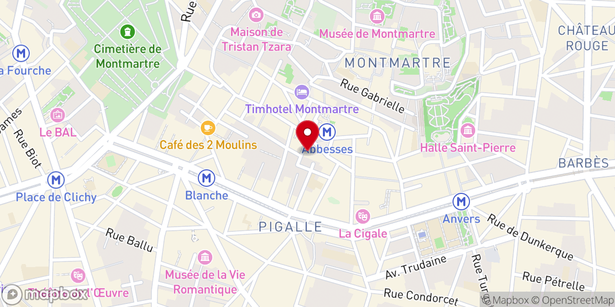 Map showing location of Église Saint-Jean de Montmartre