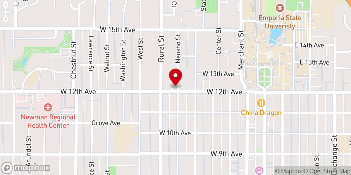Map showing location of Church of Christ in Emporia